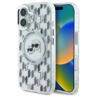 Karl Lagerfeld IML Monogram Karl & Choupette Head MagSafe iPhone 16 Case - Clear