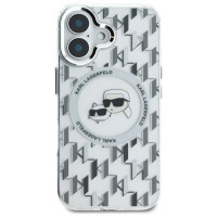 Karl Lagerfeld IML Monogram Karl & Choupette Head MagSafe iPhone 16 Case - Clear
