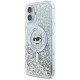 Karl Lagerfeld Liquid Glitter Choupette Head Magsafe iPhone 16 Case - Clear