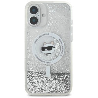 Karl Lagerfeld Liquid Glitter Choupette Head Magsafe iPhone 16 Case - Clear