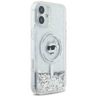 Karl Lagerfeld Liquid Glitter Choupette Head Magsafe iPhone 16 Case - Clear