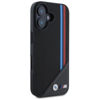 BMW M Meshed Tricolor Stripes MagSafe case for iPhone 16 - black