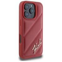 Karl Lagerfeld Quilted Signature iPhone 16 Pro Case - Red