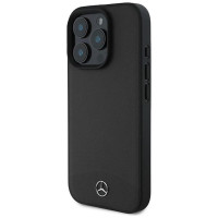 Mercedes Textured And Plain Leather MagSafe case for iPhone 16 Pro Max - black