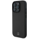 Mercedes Textured And Plain Leather MagSafe case for iPhone 16 Pro Max - black