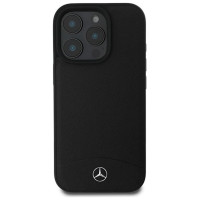 Mercedes Textured And Plain Leather MagSafe case for iPhone 16 Pro Max - black