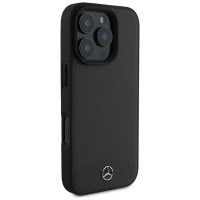 Mercedes Textured And Plain Leather MagSafe case for iPhone 16 Pro Max - black