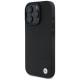 BMW Sign Leather Diamond Metal Logo MagSafe iPhone 16 Pro Case - Black