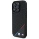 BMW M Perforated Tricolor Line MagSafe Case for iPhone 16 Pro Max - Black