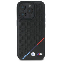 BMW M Perforated Tricolor Line MagSafe Case for iPhone 16 Pro Max - Black