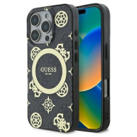 Guess IML Peony On 4G Background MagSafe case for iPhone 16 Pro - black