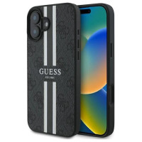 Guess 4G Printed Stripes MagSafe case for iPhone 16 - black