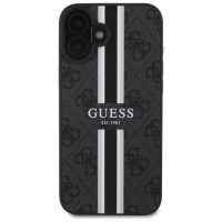 Guess 4G Printed Stripes MagSafe case for iPhone 16 - black