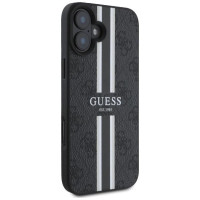 Guess 4G Printed Stripes MagSafe case for iPhone 16 - black
