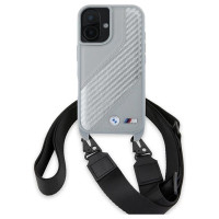 BMW M Edition Carbon Stripe & Strap iPhone 16 Case - Gray