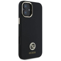 Guess Silicone Logo Strass 4G Case for iPhone 16 - Black