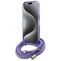 Guess Crossbody Cord Script MagSafe Case for iPhone 16 Pro - Purple