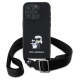 Karl Lagerfeld Saffiano Karl&Choupette Metal Pin CBDY Strap iPhone 16 Pro Case - Black