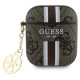 Guess GUA2P4RPSW AirPods 1/2 cover brown/brown 4G Printed Stripes Charm