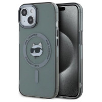 Karl Lagerfeld KLHMP15SHLSCHK iPhone 15 6.1" black/black hardcase IML Metal Choupette Head MagSafe