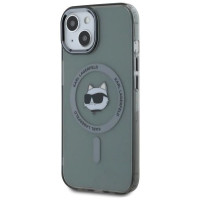 Karl Lagerfeld KLHMP15SHLSCHK iPhone 15 6.1" black/black hardcase IML Metal Choupette Head MagSafe