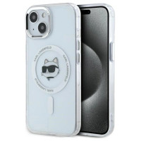 Karl Lagerfeld IML Metal Choupette Head MagSafe iPhone 15 Case - White