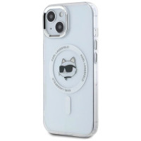 Karl Lagerfeld IML Metal Choupette Head MagSafe iPhone 15 Case - White