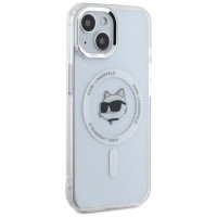 Karl Lagerfeld IML Metal Choupette Head MagSafe iPhone 15 Case - White