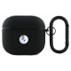BMW BMA4SSLBK AirPods 4 cover black/black Geniune Leather Silver Logo
