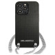 Karl Lagerfeld Leather Textured and Chain Case for iPhone 13 Pro Max 6.7" - Black