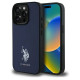 U.s. Polo Assn. US Polo USHCP15XPGEV iPhone 15 Pro Max 6.7" Navy Leather Embroidered DH Color
