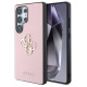 Guess Grained Big 4G Logo Small Classic Logo Case for Samsung Galaxy S25 Ultra pink