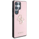 Guess Grained Big 4G Logo Small Classic Logo Case for Samsung Galaxy S25 Ultra pink