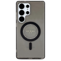 Guess Rhinestones Printed Classic Logo MagSafe Samsung Galaxy S25 Ultra case black