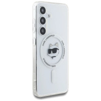 Karl Lagerfeld Case Karl Lagerfeld Button Choupette Head Printed Logo MagSafe Samsung Galaxy S25 Plus white