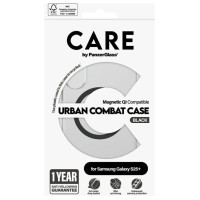 Panzerglass CARE by PanzerGlass Flagship Urban Combat Black QI Case for Samsung Galaxy S25+ - Transparent