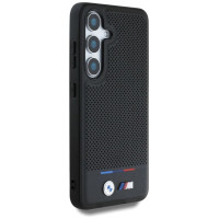 BMW Leather Tricolor Stripe MagSafe Case for Samsung Galaxy S25 - Black