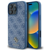Guess HC PU 4G Small 4G and Classic Case for iPhone 16 Pro Max MagSafe - Blue