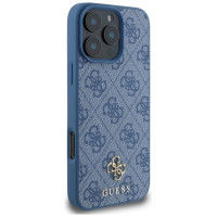 Guess HC PU 4G Small 4G and Classic Case for iPhone 16 Pro Max MagSafe - Blue