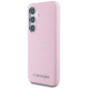 Karl Lagerfeld Saffiano Full Wrapped Elongated Metal Logo MagSafe Case for Samsung Galaxy S25 - Pink