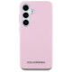 Karl Lagerfeld Saffiano Full Wrapped Elongated Metal Logo MagSafe Case for Samsung Galaxy S25 - Pink