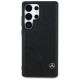 Mercedes Leather Curved Stitches Case for Samsung Galaxy S25 Ultra - Black