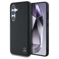 Mercedes Leather Horizontal Debossed Curves MagSafe Case for Samsung Galaxy S25 - Black