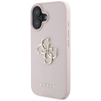 Guess Grained Big 4G Logo Small Classic Logo case for iPhone 16 - pink