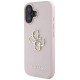 Guess Grained Big 4G Logo Small Classic Logo case for iPhone 16 - pink