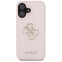 Guess Grained Big 4G Logo Small Classic Logo case for iPhone 16 - pink