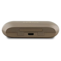 Guess Elongated Metalic Printed Logo Bluetooth TWS Headphones + Docking Station - Gold