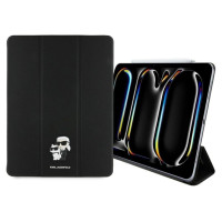 Karl Lagerfeld Saffiano Magnetic Karl & Choupette iPad Pro 13" 2024 Book Cover Case - Black
