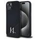 Karl Lagerfeld Silicone Shadow Metal Initial MagSafe Case for iPhone 15 Black