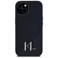 Karl Lagerfeld Silicone Shadow Metal Initial MagSafe Case for iPhone 15 Black